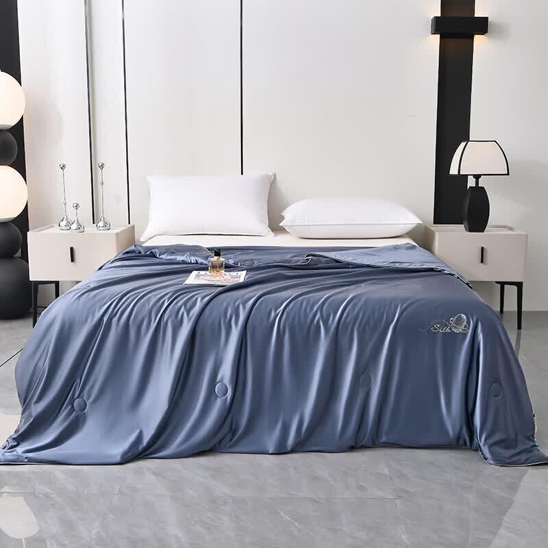 Fangwang Imitation Silk Cooling Summer Quilt синий