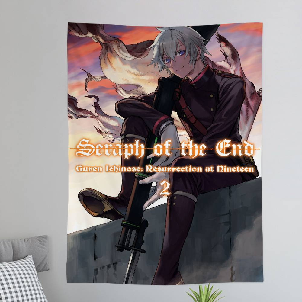 Seraph of the End Yuichiro Hyakuya Asuramaru Wall Tapestry of the Demon Pair Room Decor for Shonen Anime Supernatural Fans