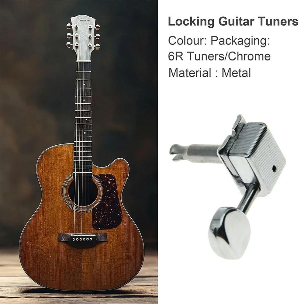 1Set 6-Pack Guitar String Knob 6 Right 6R Combination Tool New Tuning Key Pegs  for ST/TL Style