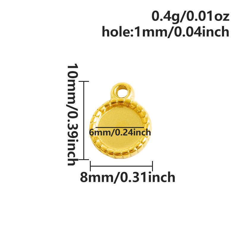 6 Stück Herz Quadrat Wassertropfen Oval Cabochon Basis Fassung Anhänger Edelstahl Charms Für Schmuckherstellung Großhandel DIY Materialien