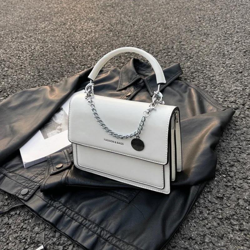 

Женская роскошная брендовая большая вместительная женская сумка через плечо из искусственной кожи 2024, модная маленькая квадратная сумка с цепочкой, повседневная элегантная