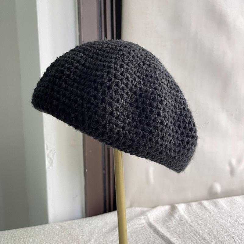 Cute Red Beret Hat for Women In Winter Korean Style Sweet Literary Retro Painter Hat Versatile Big Head Circumference Showing Small Face