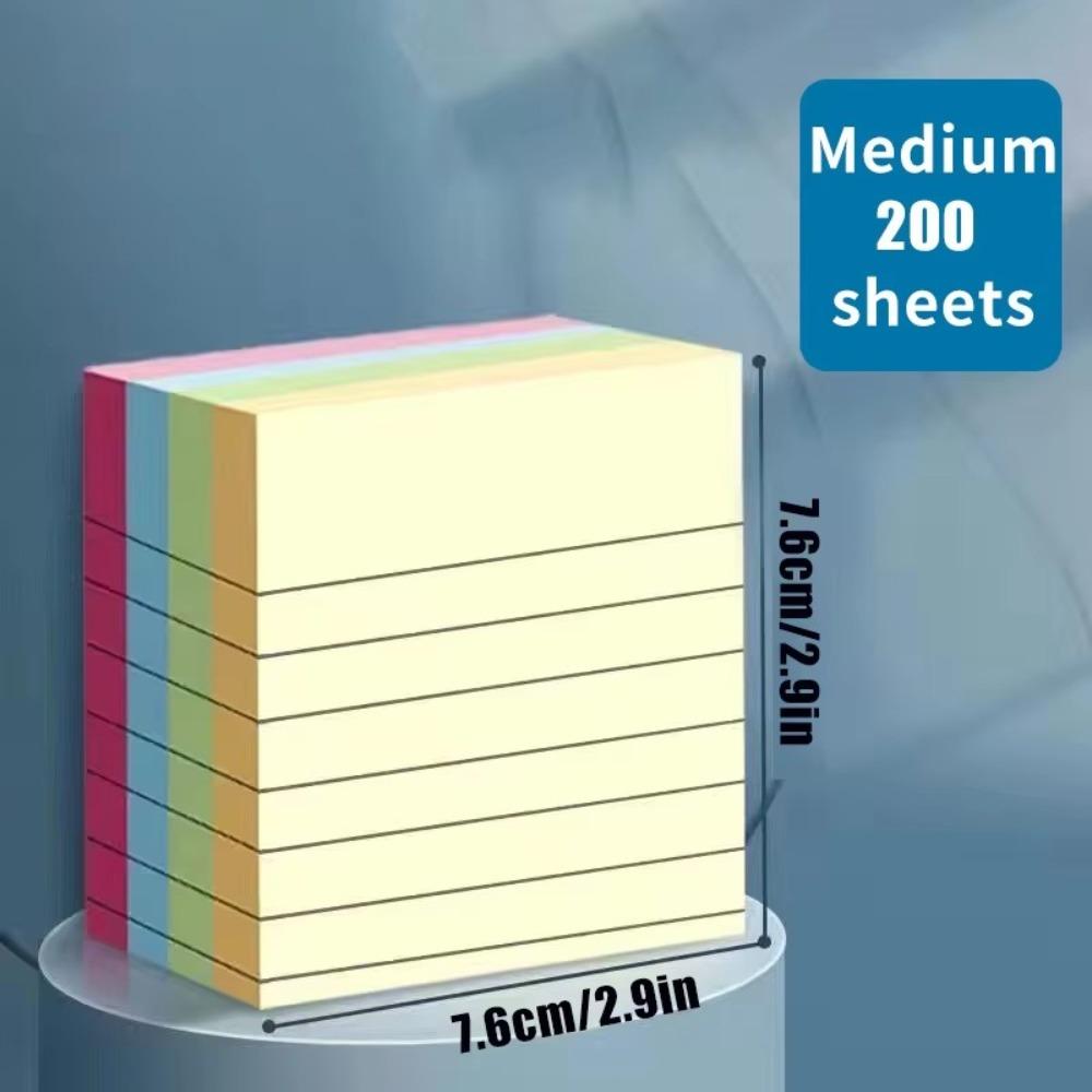 200 Sheets Self-adhesive Memo Pad Paper Diary Student Writing Marker Line Sticky Notes  Notepad