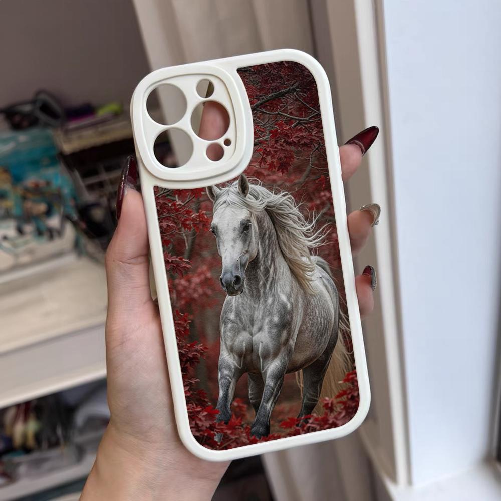 Dark Horse Animal Phone Case For Iphone 17 16 15 14 12 13 Pro Max 11 Mini Air Xs Puls Lambskin Silicone Cover