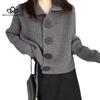 Autumn and Winter New Women's Cardigan Coat Women's Top Loose Fashion Polo Knitted Sweater Woman Fashion Clothing