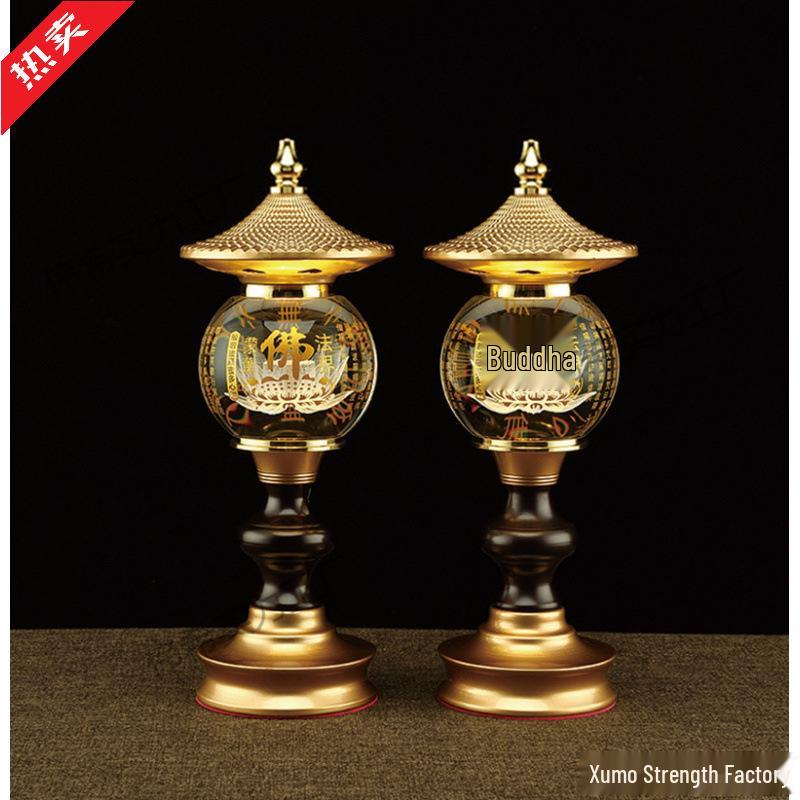 Lotus Buddha Lamp, Ever-burning Lamp, Seven-colored Offering Lamp, Glazed Lamp, Buddha Altar, Year of the Horse Buddha Lamp