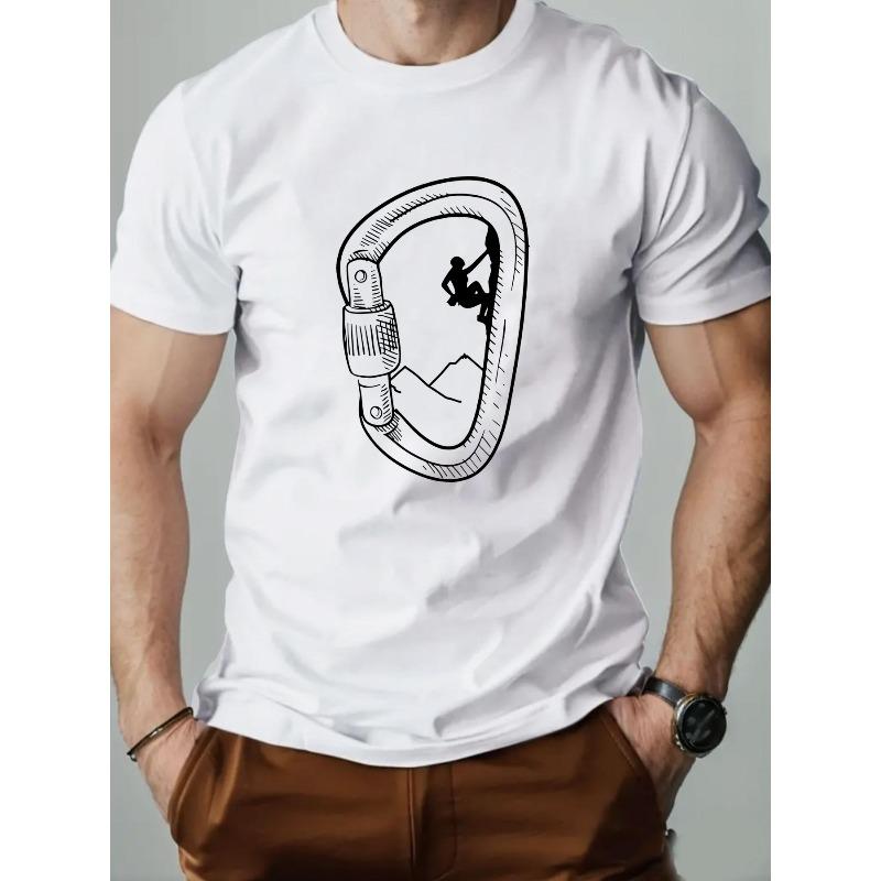 

European sizes Men S Outdoor Sports T-Shirt, Loose And Easy Short-Sleeve Summer Breathable Pullover, Print Top for Climbers And Hikers 4XL білий