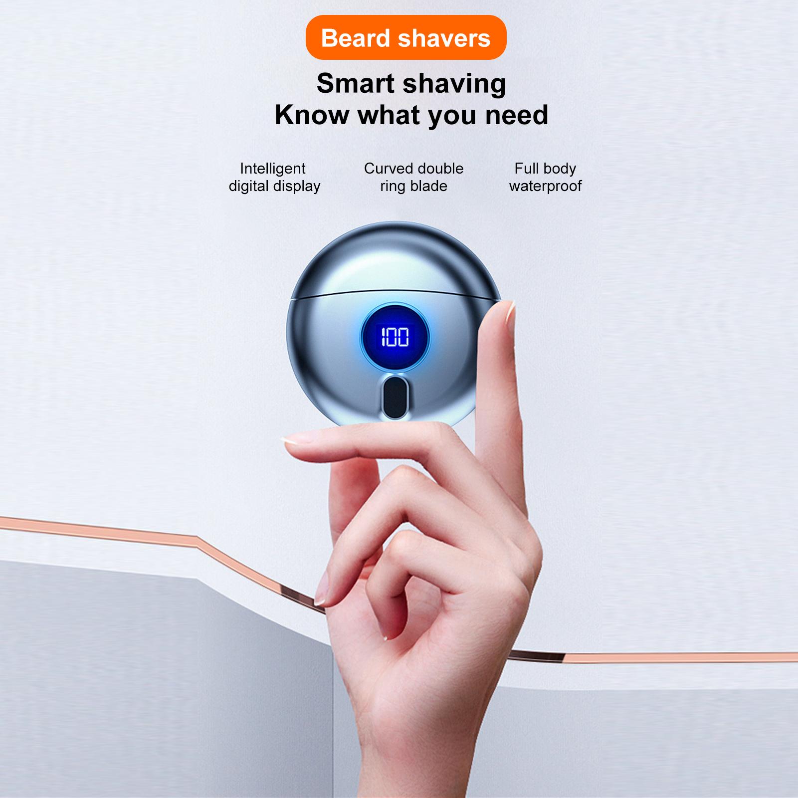 Electric Razors Beard  s USB Rechargeable Face   Men s Beard Shaving Fast Effective Portable Grey USB Rechargeable