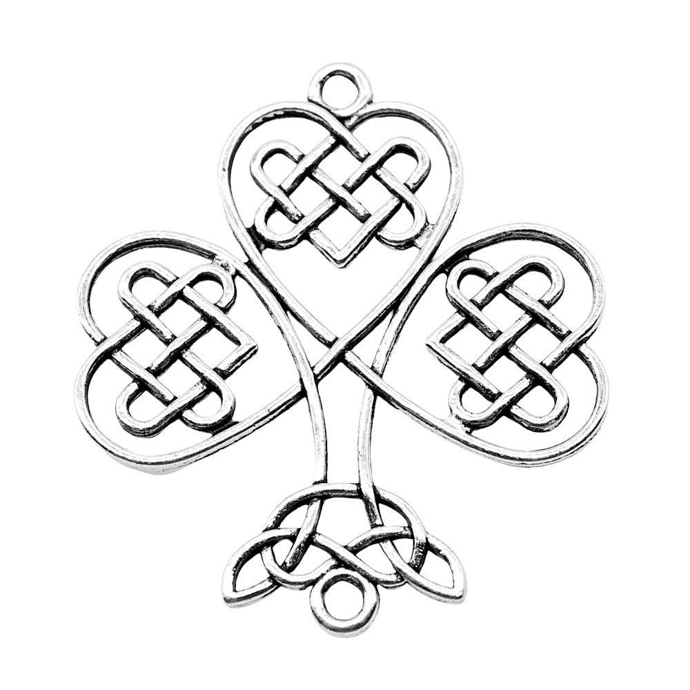 Chinese Knot Charms Antique Alloy Pendants For Traditional Lucky Jewelry