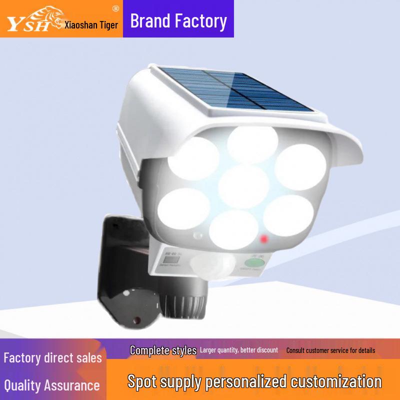 Solar Security Light Strip with Camera: Outdoor Human Induction Super Bright Street Light for Home Courtyard