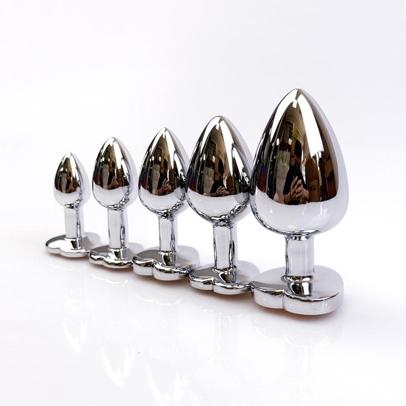 Heart-shaped metal anal plug  Beginner's anal plug  Anal massage dilator  Adult couples sex toy  Masturbation stimulation tool