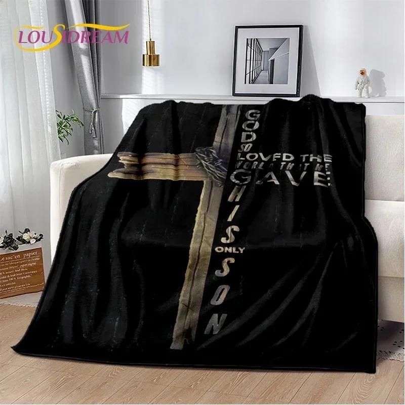 3D Pray Holy Bible Cross Jesus Soft Flannel Blanket for Bed Bedroom Sofa Picnic,Throw Blanket for Cover Outdoor Leisure Nap Gift