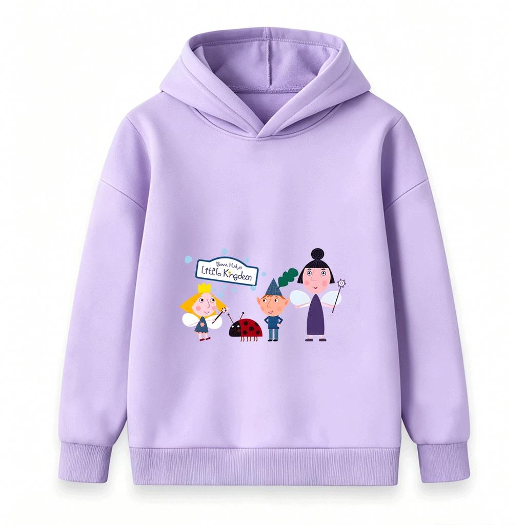Kids Boys Girls Cartoon Fairy Dwarfs Print Hooded Sweatshirt Casual Pullover Hoodie for Children Daily Wear