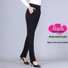 2026 Women's Plus Size Straight-Leg Elastic Waist Pants for Spring/Autumn - Loose Fit for Middle-Aged & Elderly