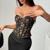 New Arrival Temptation Adult Lady like Woman Sexy Lace Niche Design Tube Top Fitted Waist Backless Ins Tops