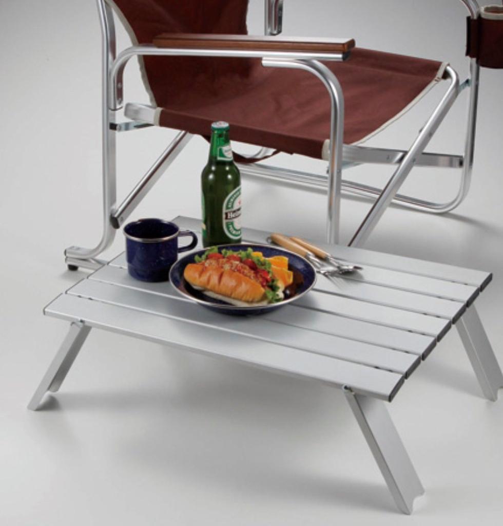 Captain Stag Camping BBQ Desk Aluminum Roll Table Low Style UC-501