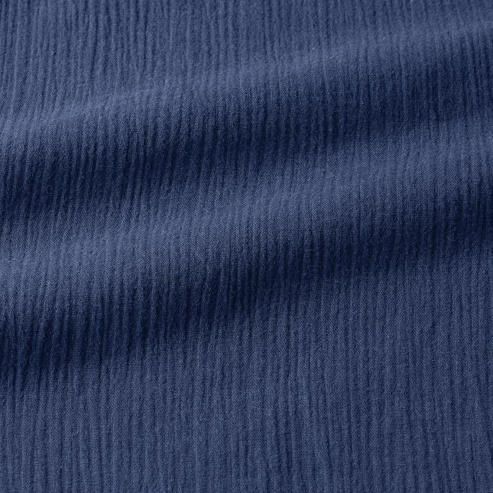 Gunze Long Sleeve Willow Navy Size M Women's Pants, Fabric, Roll-Over Design, GL2574, KAIMINNAVI, Blue,