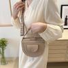 Fashion Women's Wide Strap Top Handle Shoulder Bag Retro PU Leather Solid Color Crossbody Bag Girls Mobile Phone Bag KTY