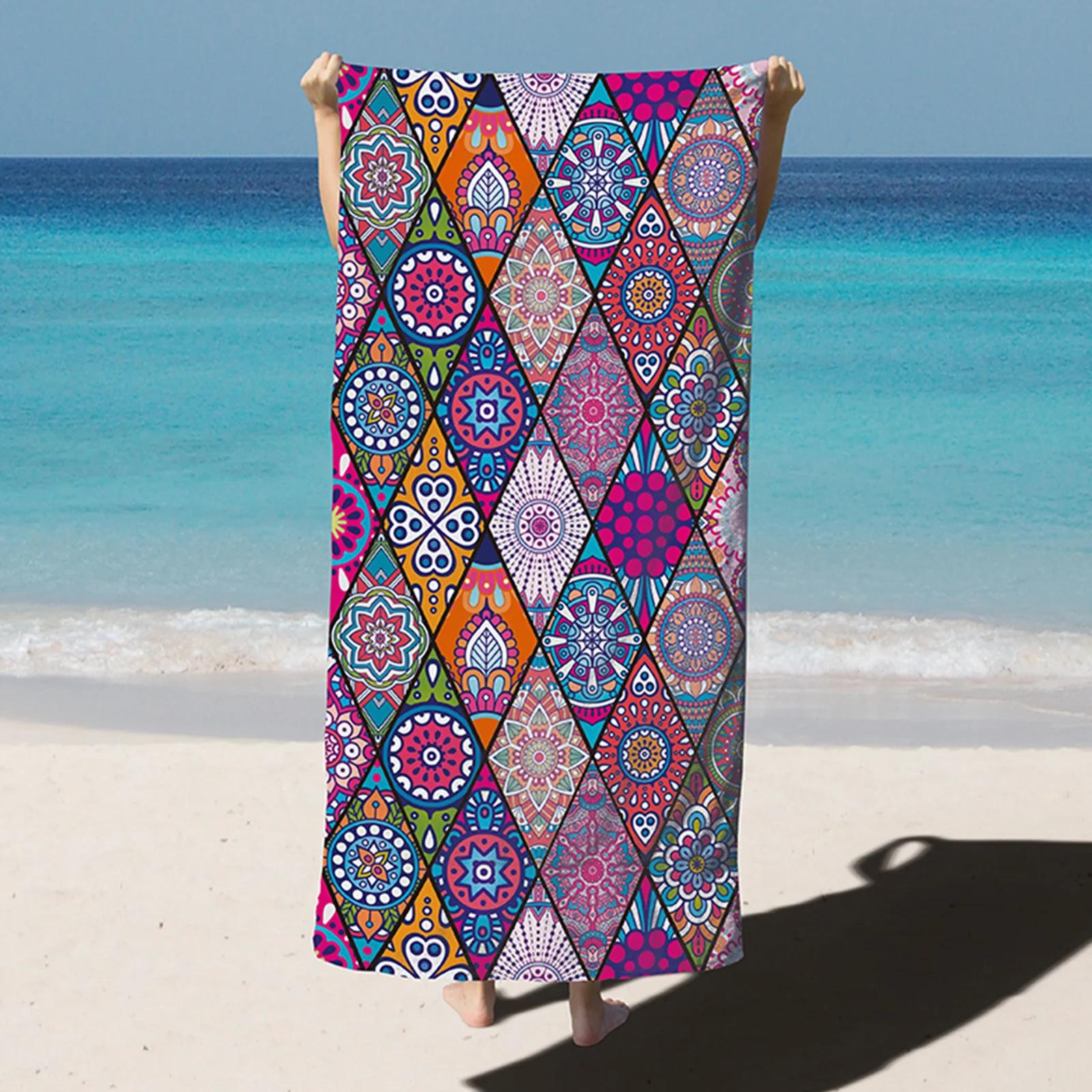 Ka Chen Muxi White Bohemian Mandala Tropical Pattern Bath Towel Quick Drying Microfiber For Beach Travel Swimming Pool - Absorbent Gift Towel