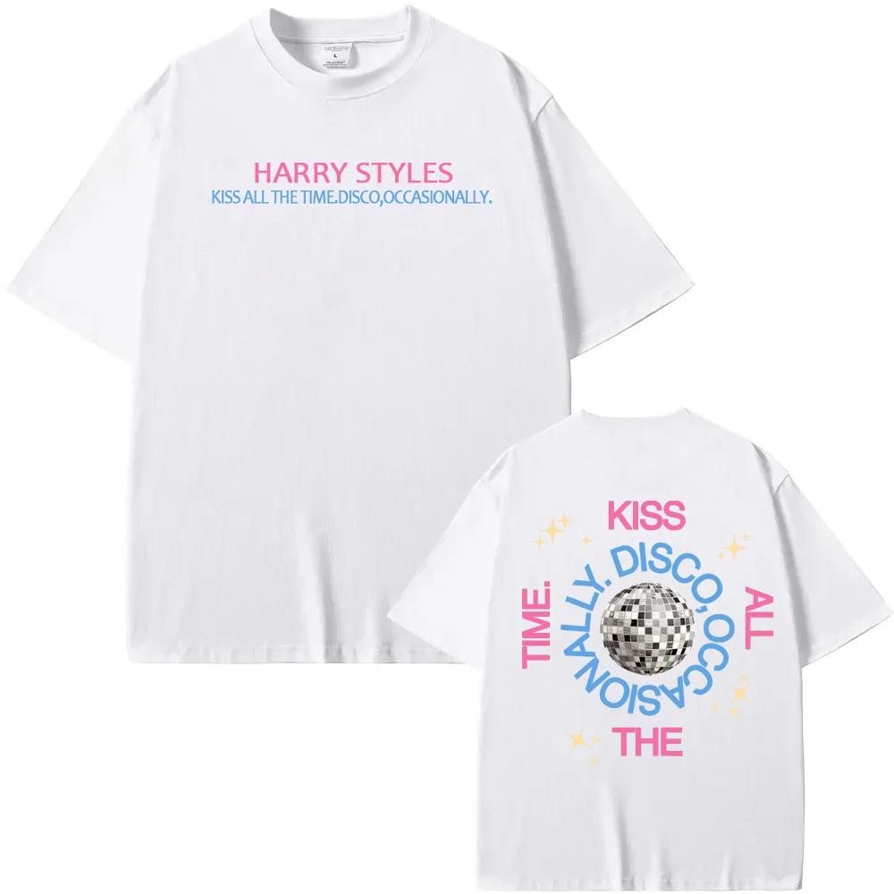 HarryStyle New Album Print Tee Album Kiss All The Time High Quality TEE Summer Harajuku Cotton Casual Round Neck Tees 4XL