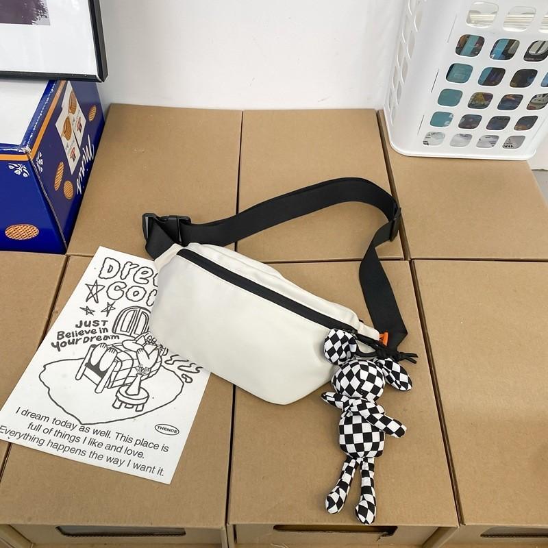 Модная уличная мода Стильная мужская нагрудная сумка Нейлоновая водонепроницаемая сумка через плечо белый