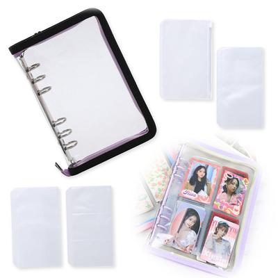 Noalife Axta Case Oshikatsu Goods Axta Case Oshikatsu Storage Carrying File 6 Ring Zipper Case Refill Instax Album Instax Book Refill (Black/Purple