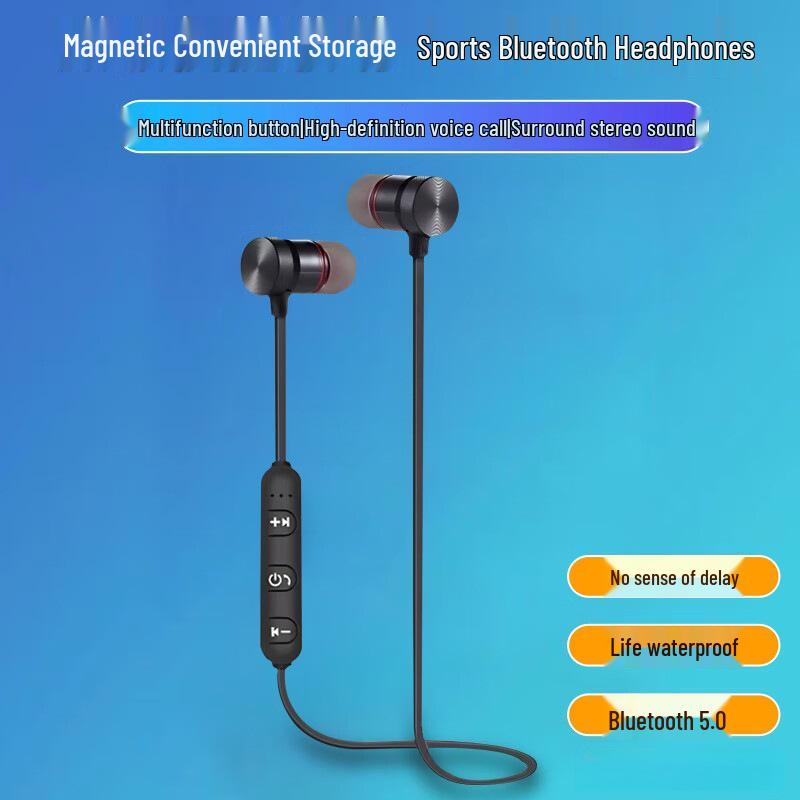 In-Ear Neckband Wireless Earbuds with Long Battery, Heavy Bass, Sport-Ready, Bluetooth, Magnetic Earphones 002
