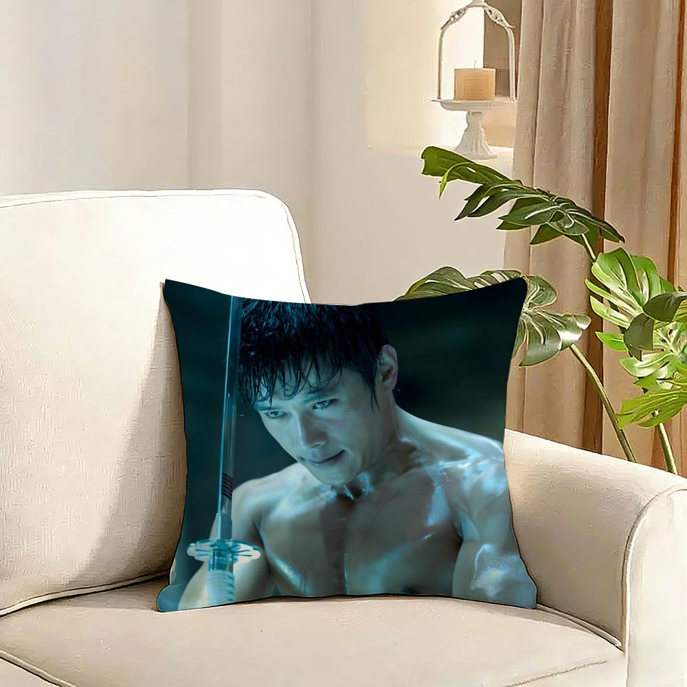 Musife Lee Byung Hun actor Cushion Cover Reversible Plush Pillow Cover Soft Fluffy Home Decor for Sofa Bedroom