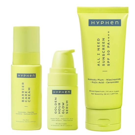 Hyphen Daily Face Care Regime for Combination & Oily Skin | Face Serum, Face Cream & Sunscreen SPF 50 To Control Excess Oil