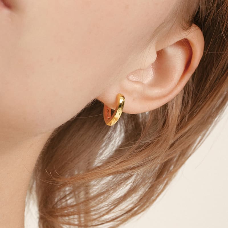 LUNNE Silver 925 V Edit One-Touch Earrings #LSE99