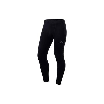 Fitness Series Logo Print Compression Long Pants Men Bottoms Black AULT017-1