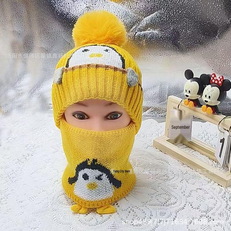 Kids' Woolen Hat with Pom-Pom - Warm, Knitted Winter Ear-Protection for Boys and Girls
