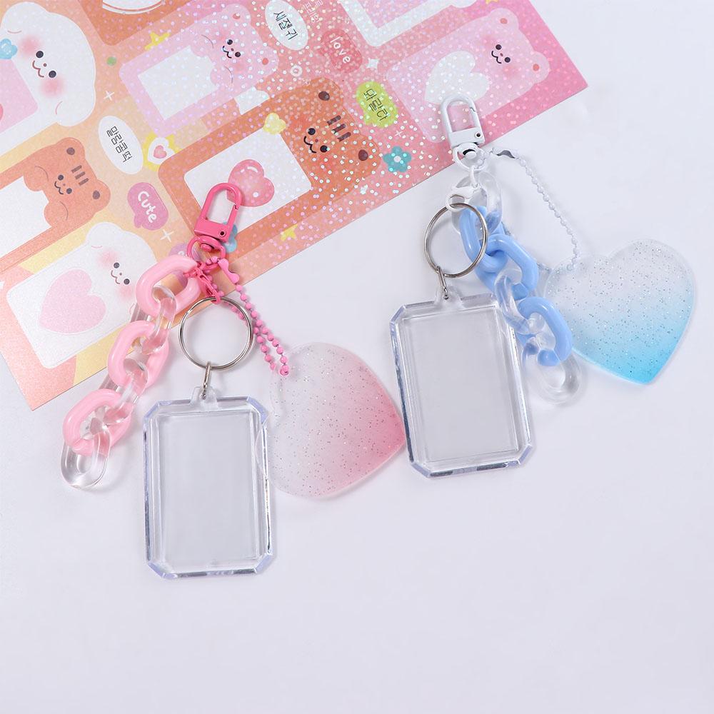 Card Case Collect Idol Photo Sleeves Card Sleeves Photocard Holder Keychain ID Holder Pendant