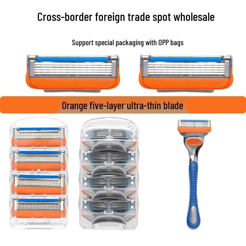 Men's Premium 5-Layer Razor Replacement Blades for Manual Shaving