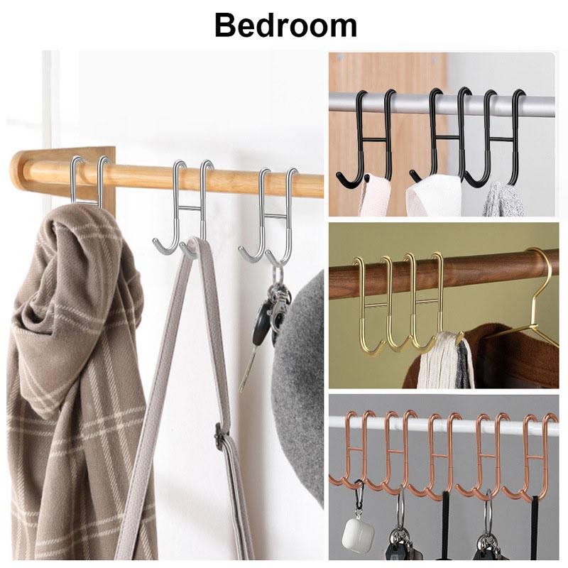 Wall-Mounted Stainless Steel Hooks Double-Sided Hooks for Bathrooms and Kitchens, Easy To Install and Use