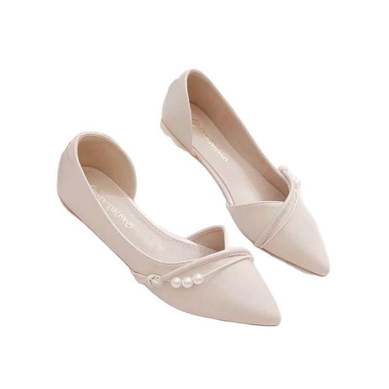 Healthy Skin Stijlvolle Schoenen met Enkele Teen, Platte Zool en Boonvorm 39 beige