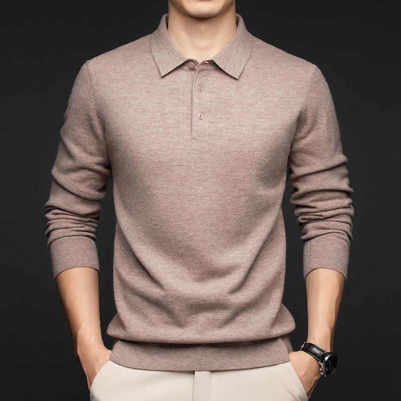 2025 Herren 100% Wolle Revers Pullover: Modische, Warme, Lässige Strickwaren für Herbst/Winter