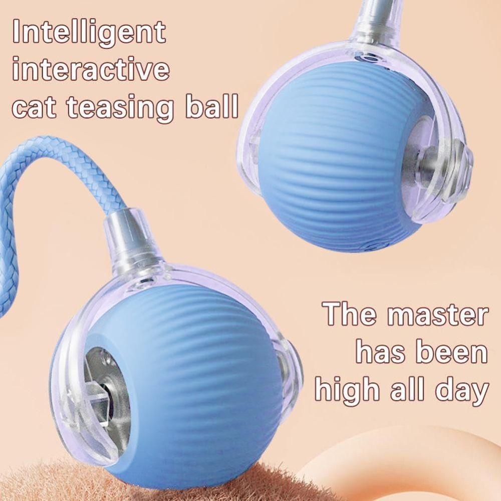 Automatic Smart Cat Toys Rechargeable Imitate Mouse Tail Dog Cat Training Ball Indoor Playing Fast Rolling