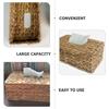 Desktop Paper Holders Pastoral Style Home Decoration Hyacinth Straw Tissue Storage Box Rectangular Napkins Towel Travel