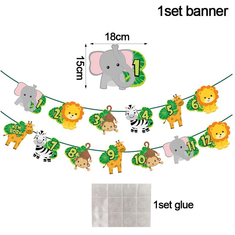 Jungle Birthday Party Decorations Animal Disposable Tableware Set Forest Woodland Safari Birthday Animals Theme Party Supplies