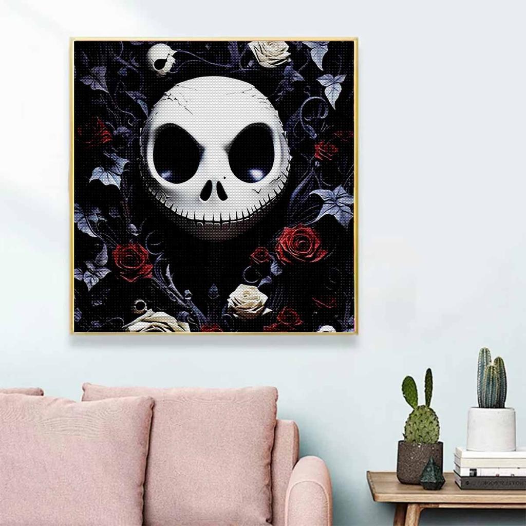 5D DIY Diamond Painting Decorative Skeleton Flowers Full Round Drill Scenery Diamond Embroidery Cross Stitch Kits Home Decor Gift