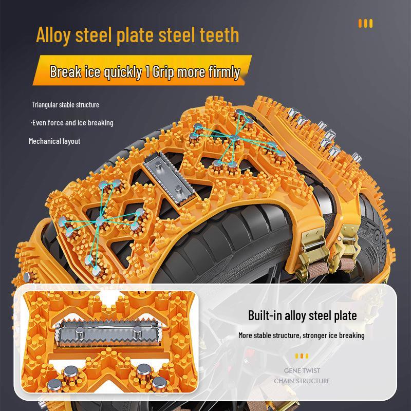 Universal SUV Tire Chains - Anti-Skid, Shock Absorption, Winter Snowfield Emergency
