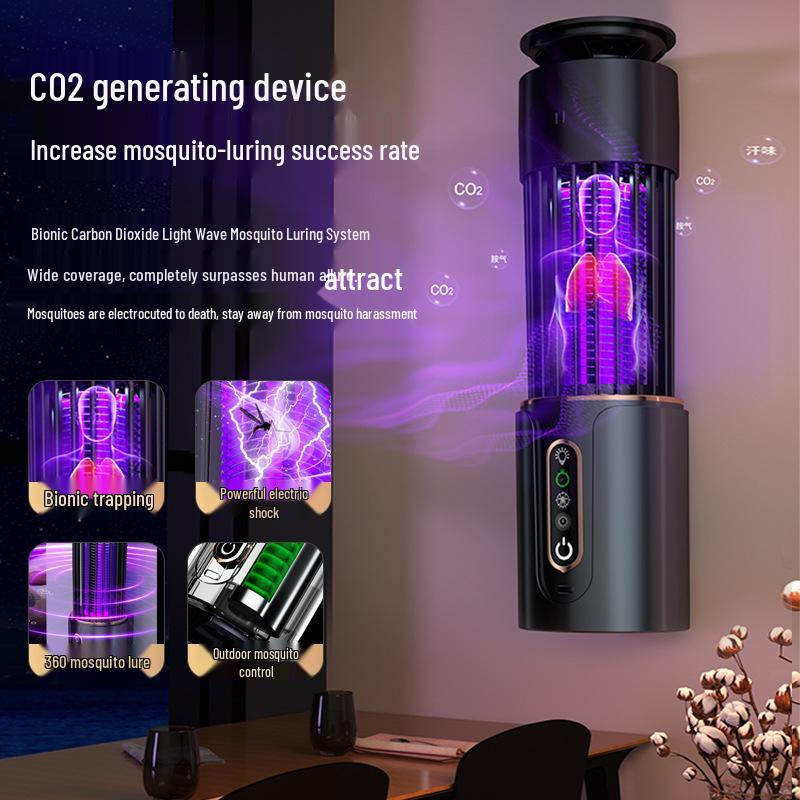 Portable USB-Rechargeable Mosquito Killer Lamp: Low-Noise, Electric Shock, Night Light & Repellent for Indoor/Outdoor Use