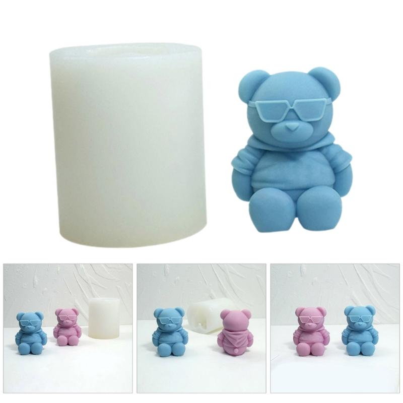 Bear Shaped Silicone Molds Candle Silicone Molds for Candle Soap Gypsum Decorations, Bear Silicone Molds for Chocolates