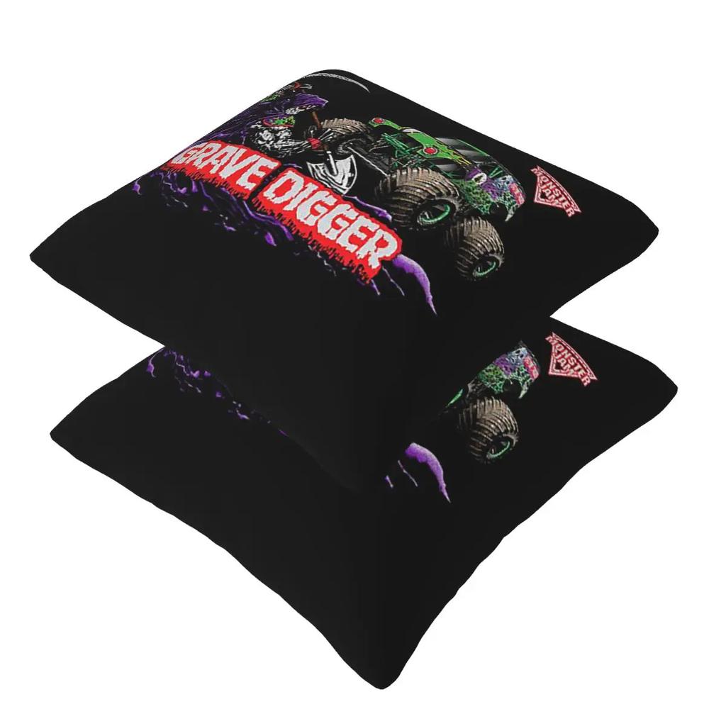 Classic Monster Jam Truck Pattern 2 Pcs Square Pillowcase Pillow Cover Cushion Comfort Throw Pillow For Home Living Room