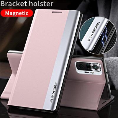 Capa de Couro com Aba Magnética Para RedMi Note 14 Pro 13 12 11 10 12S 11S 10S XiaoMi 15T 14T 13T 12T 11T POCO X7 X6 X5 Galvanizada Proteção Total Capa Rígida