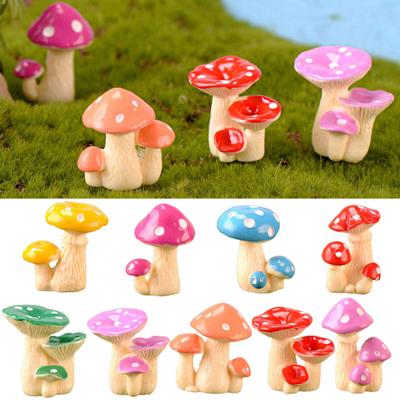 1 Stück Harz niedlichen Cartoon Pilz Garten Bonsai Miniatur Landschaft Handwerk Dekor