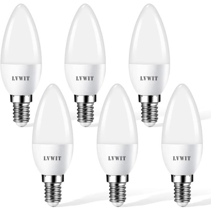Ampoule led - lvwit - e14 - 470lm - 4.5w - blanc froid - lot de 6