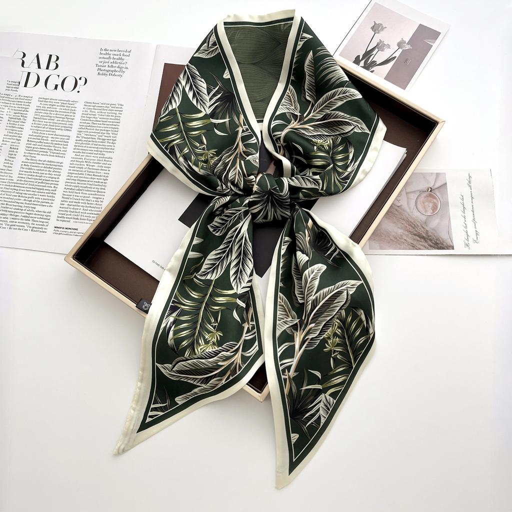 Luxury Print Scarf Skinny Ribbon Hairbands Women Neck Kerchief Foulard Hair Bands Scarves Bag Handle Ribbon 145*14Cm