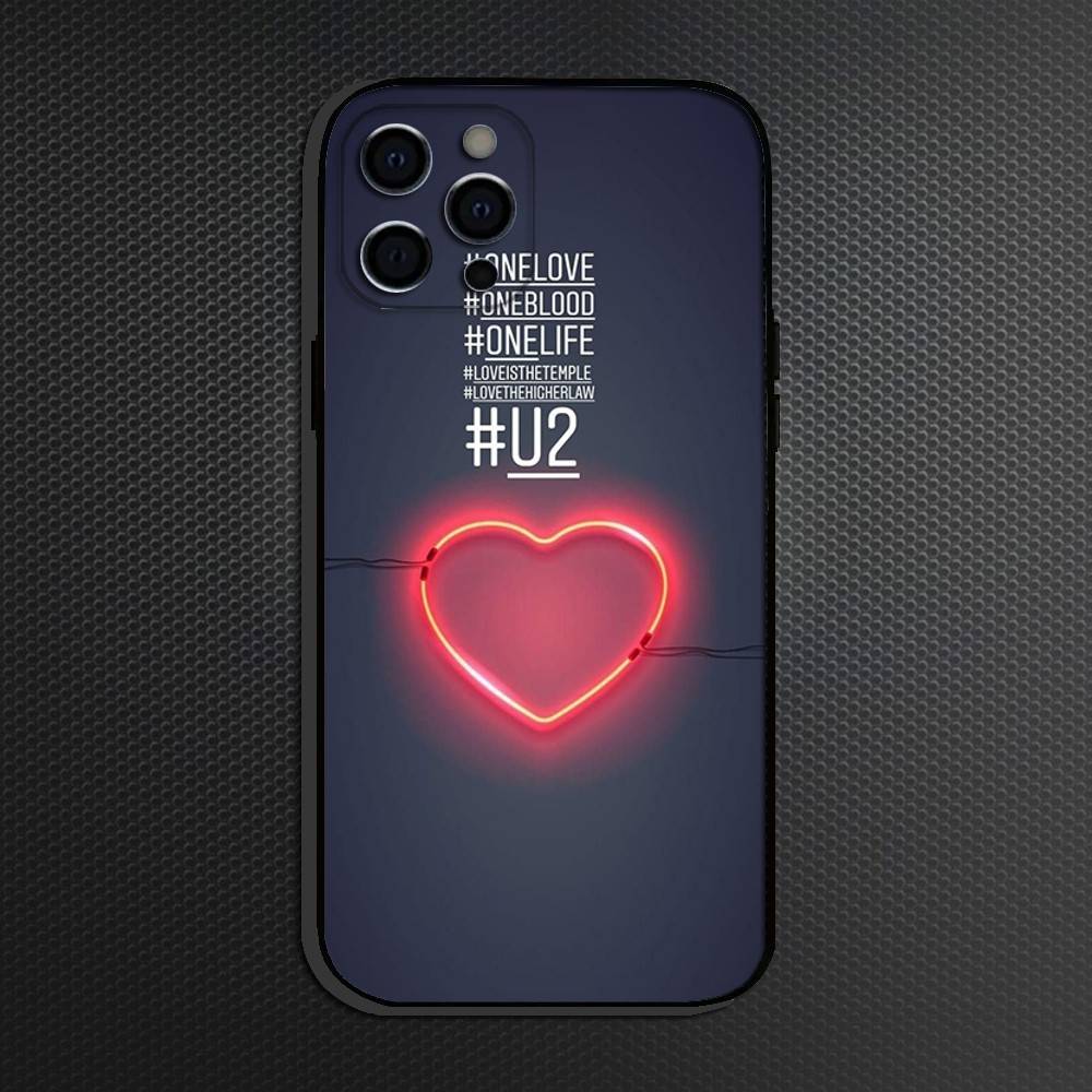 Band U2 Phone Case For iPhone 16,15,14,13,12,11 Plus,Pro Max, Soft Silicone Black Cover
